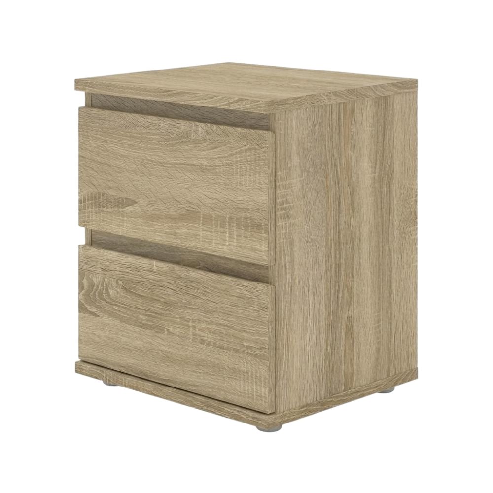 Brown 2-Drawer Nightstand - Short Low Nightstand for Closet with Ample Storage. Picture 1