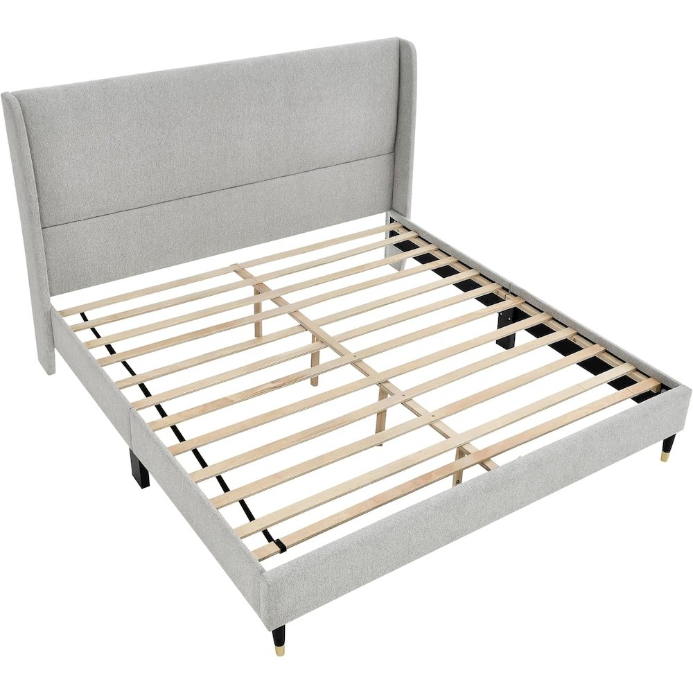 Rozitta Upholstered Wingback Platform Bed, Queen. Picture 1
