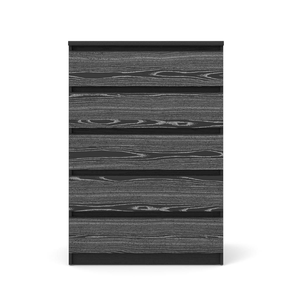 Black Storage Cabinet - 5 Drawer Organizer with Sleek and Modern Design. Picture 2
