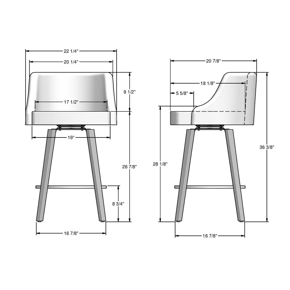 Ramon 26 in. Swivel Counter Stool. Picture 9