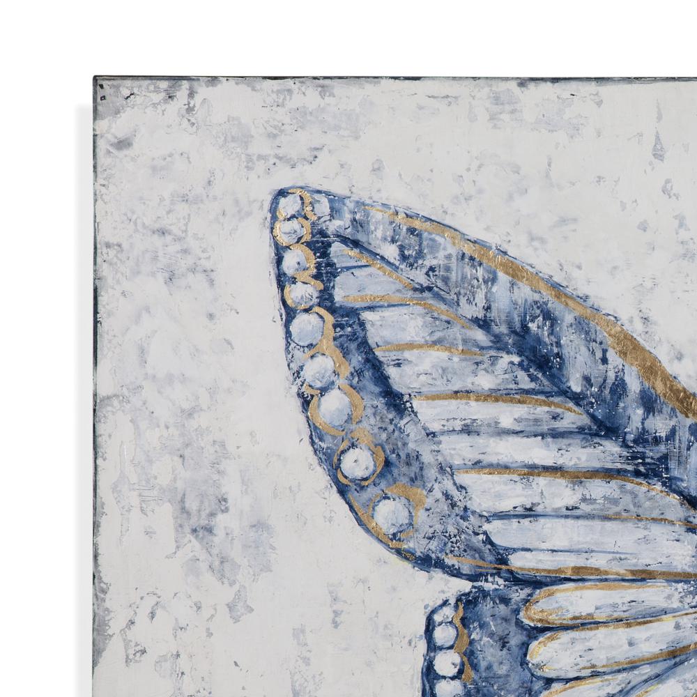 Blue Butterfly Canvas Art Set of 2. Picture 2