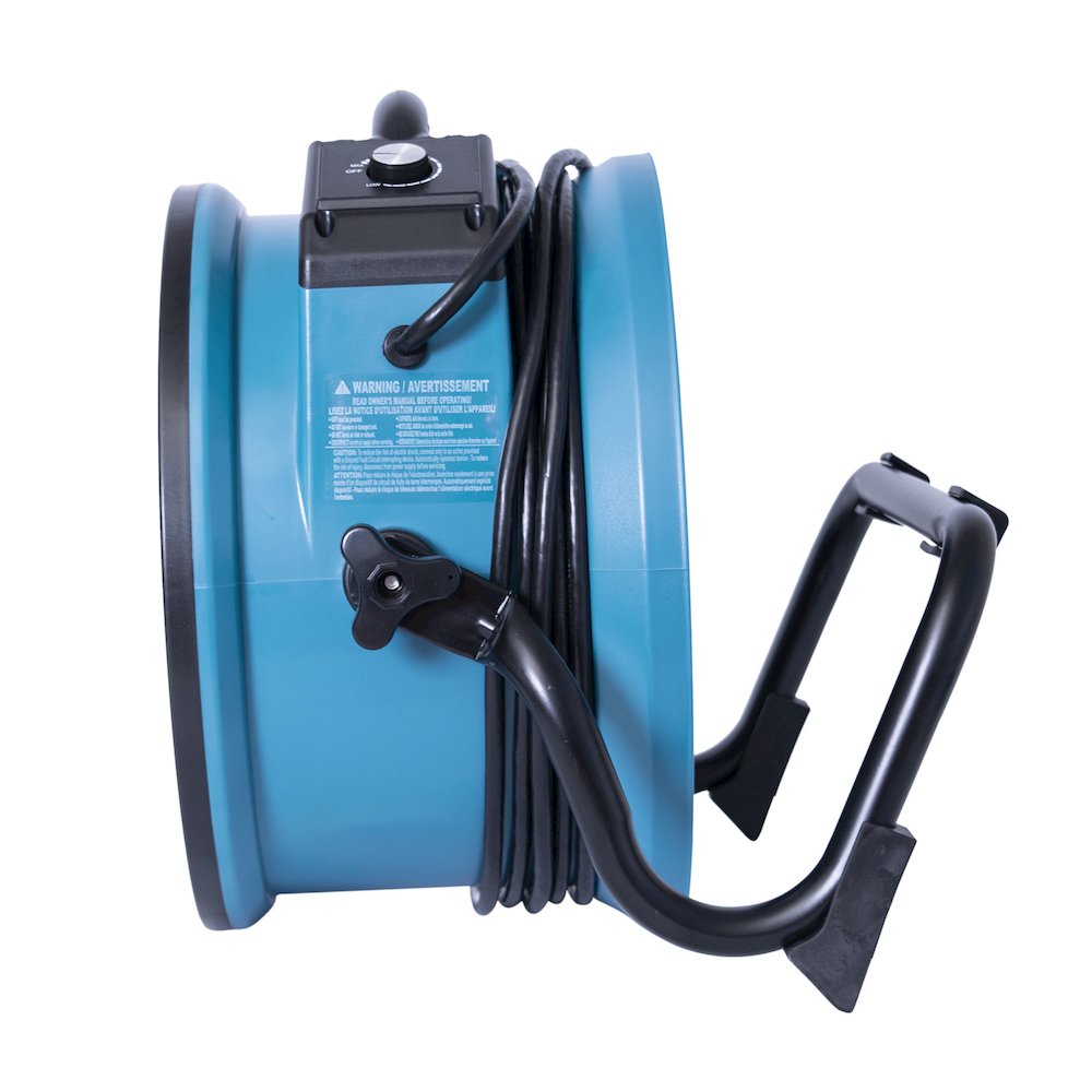 1/4 HP 2100 CFM Variable Speed Sealed Motor Ventilation Axial Air Mover - Blue. Picture 17