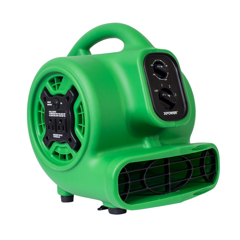 1/4 HP 925 CFM Multi-Purpose Mini Air Mover, Dryer, Blower and Timer - Green. Picture 1