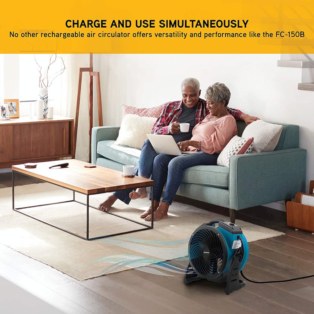 AC/DC Corded/Cordless 11" Sealed Brushless DC Motor Air Circulator Utility Fan. Picture 11