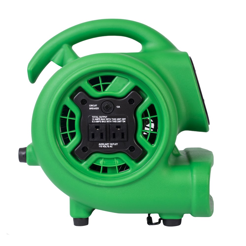 1/4 HP 925 CFM Multi-Purpose Mini Air Mover, Dryer, Blower and Timer - Green. Picture 9
