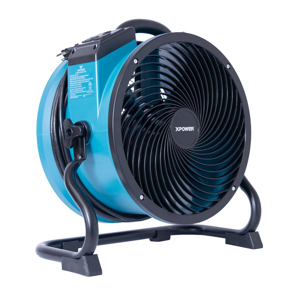 1/4 HP 2100 CFM Variable Speed Sealed Motor Ventilation Axial Air Mover - Blue. Picture 4