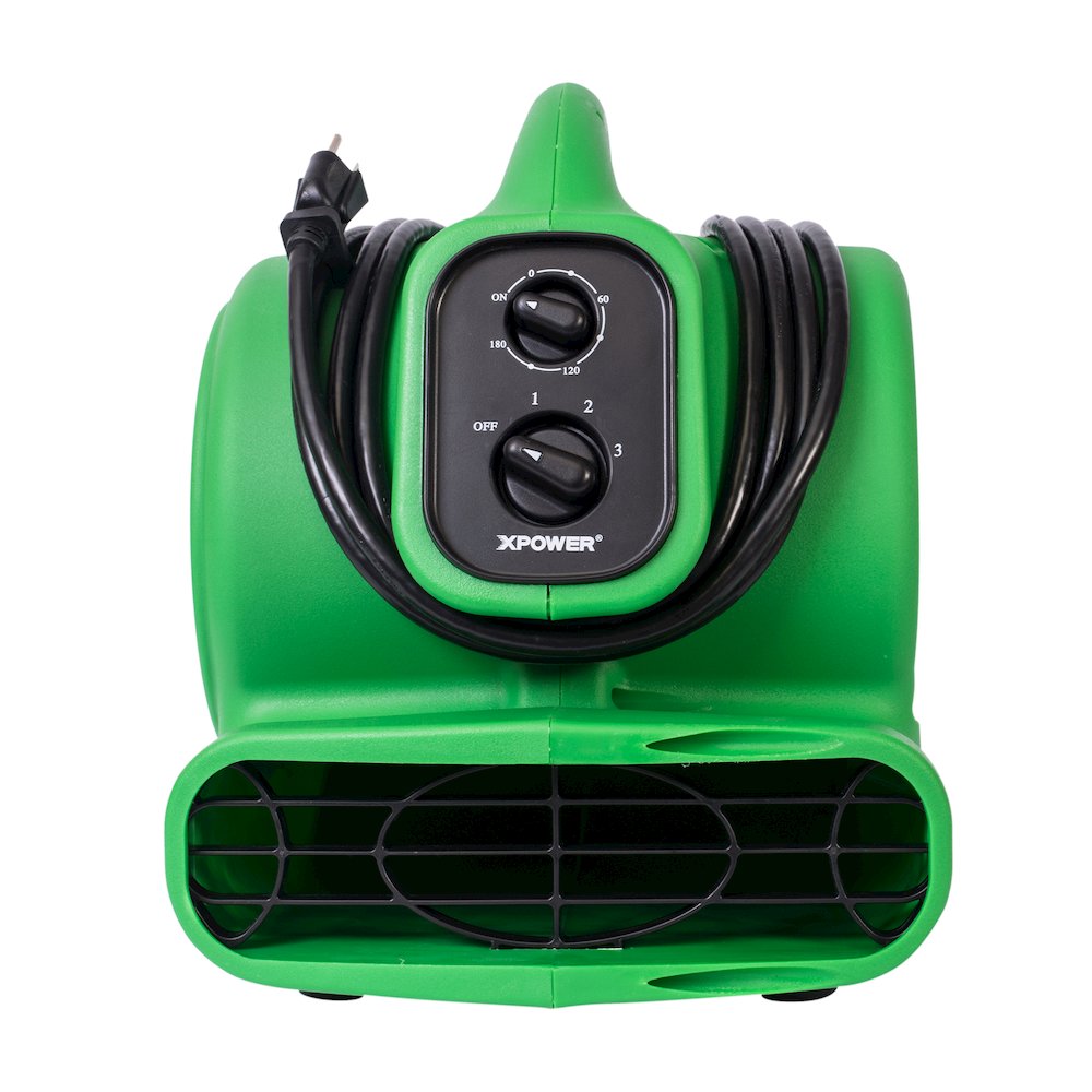 1/4 HP 925 CFM Multi-Purpose Mini Air Mover, Dryer, Blower and Timer - Green. Picture 11