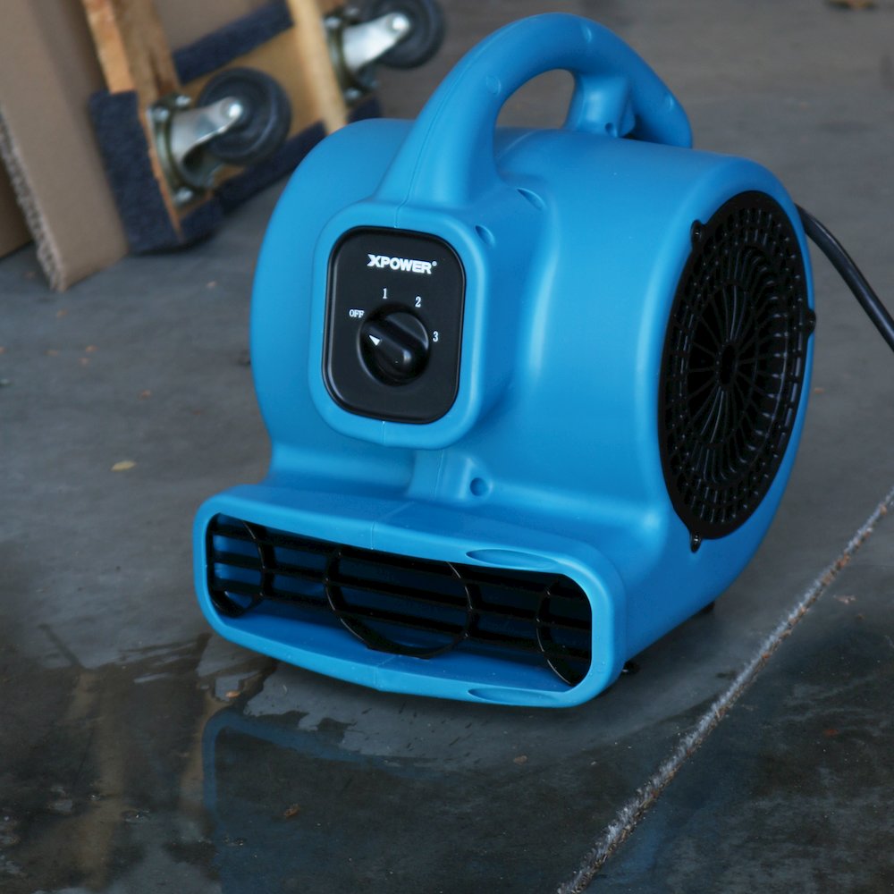 P-80A 600 CFM Multi-Purpose Mini Air Mover, Utility Fan, Dryer, Blower - Blue. Picture 13