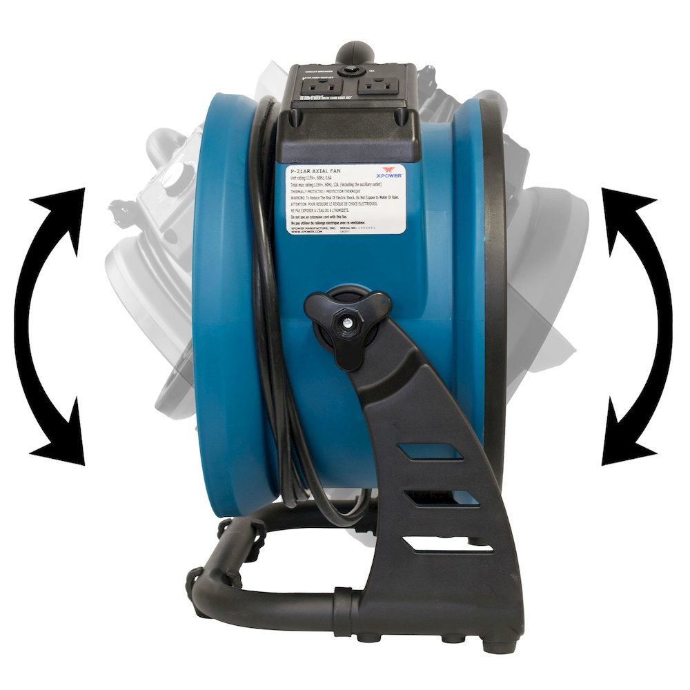 1/4 HP 2100 CFM Variable Speed Sealed Motor Ventilation Axial Air Mover - Blue. Picture 33