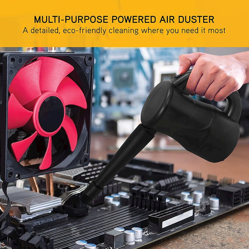 Powered Air Duster, Canned Air Replacement, Blower, Dryer, and Air Pump - Black. Picture 10
