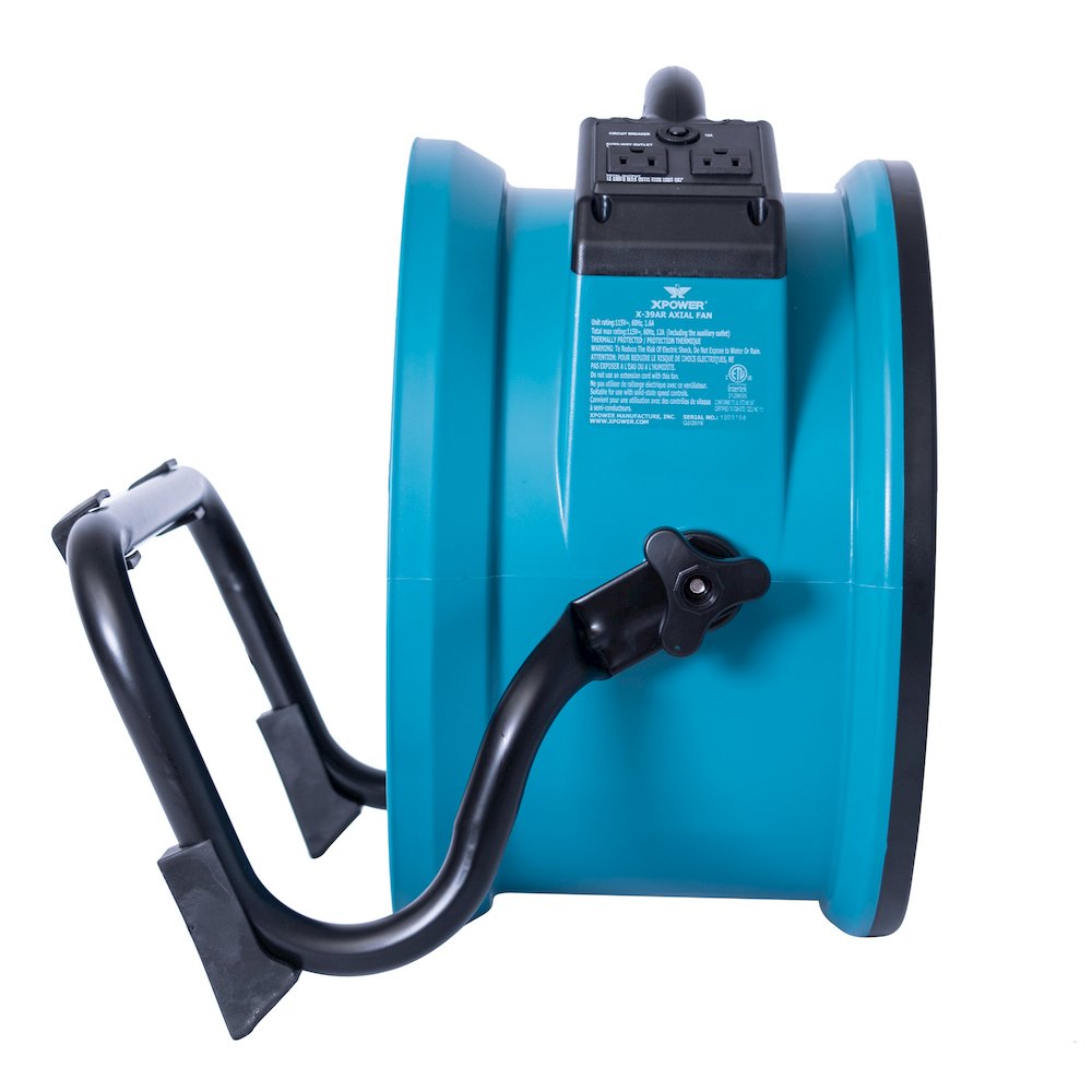1/4 HP 2100 CFM Variable Speed Sealed Motor Ventilation Axial Air Mover - Blue. Picture 16
