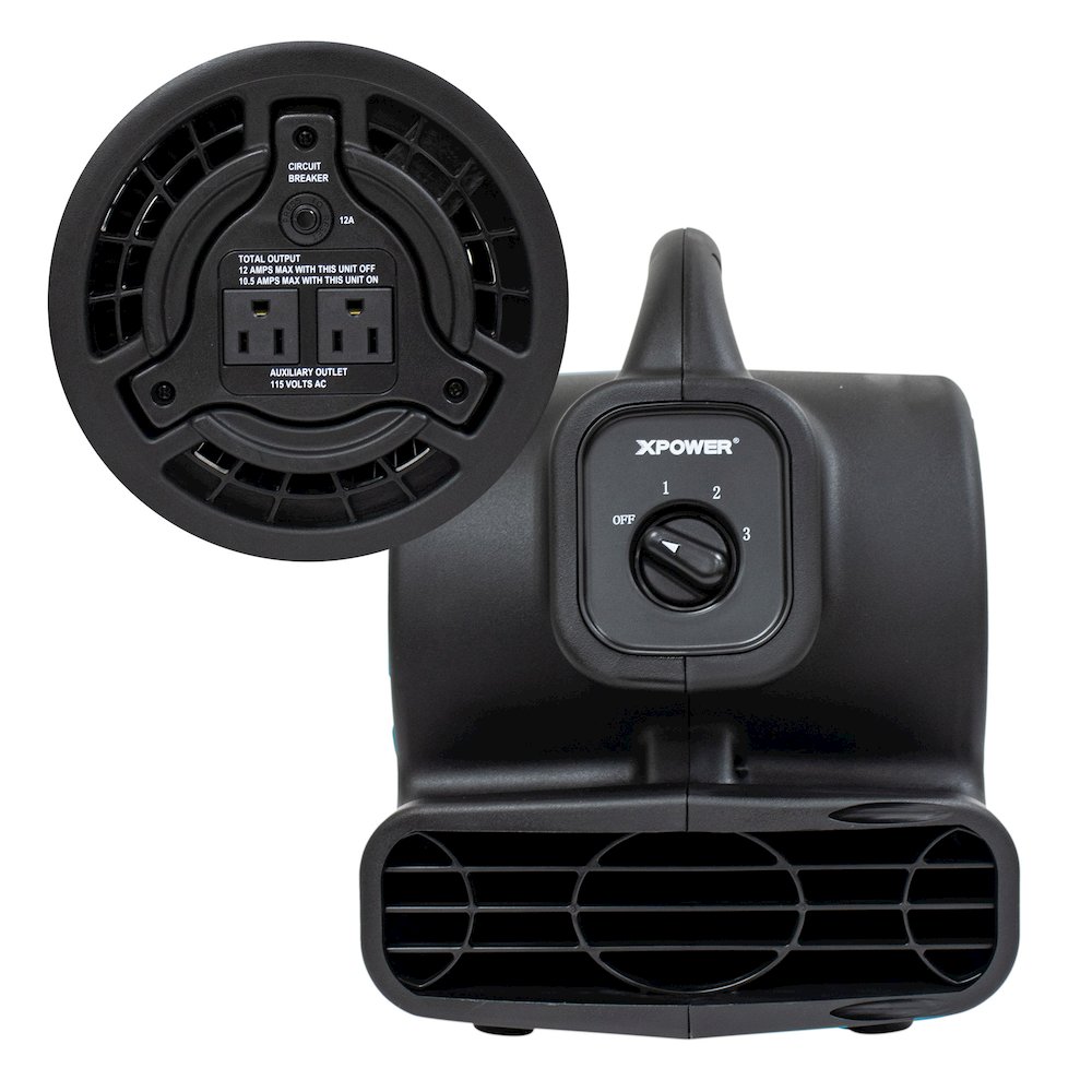 P-80A 600 CFM Multi-Purpose Mini Air Mover, Utility Fan, Dryer, Blower - Black. Picture 9
