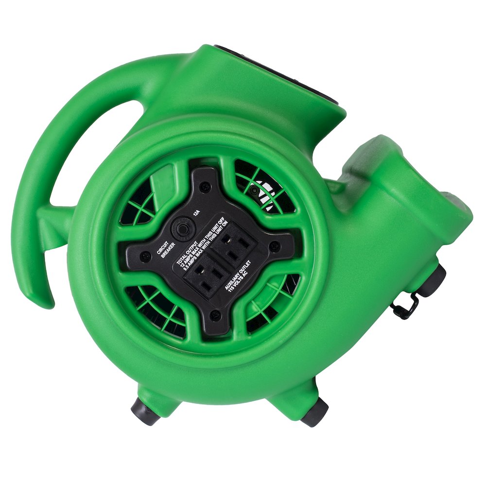 1/4 HP 925 CFM Multi-Purpose Mini Air Mover, Dryer, Blower and Timer - Green. Picture 4
