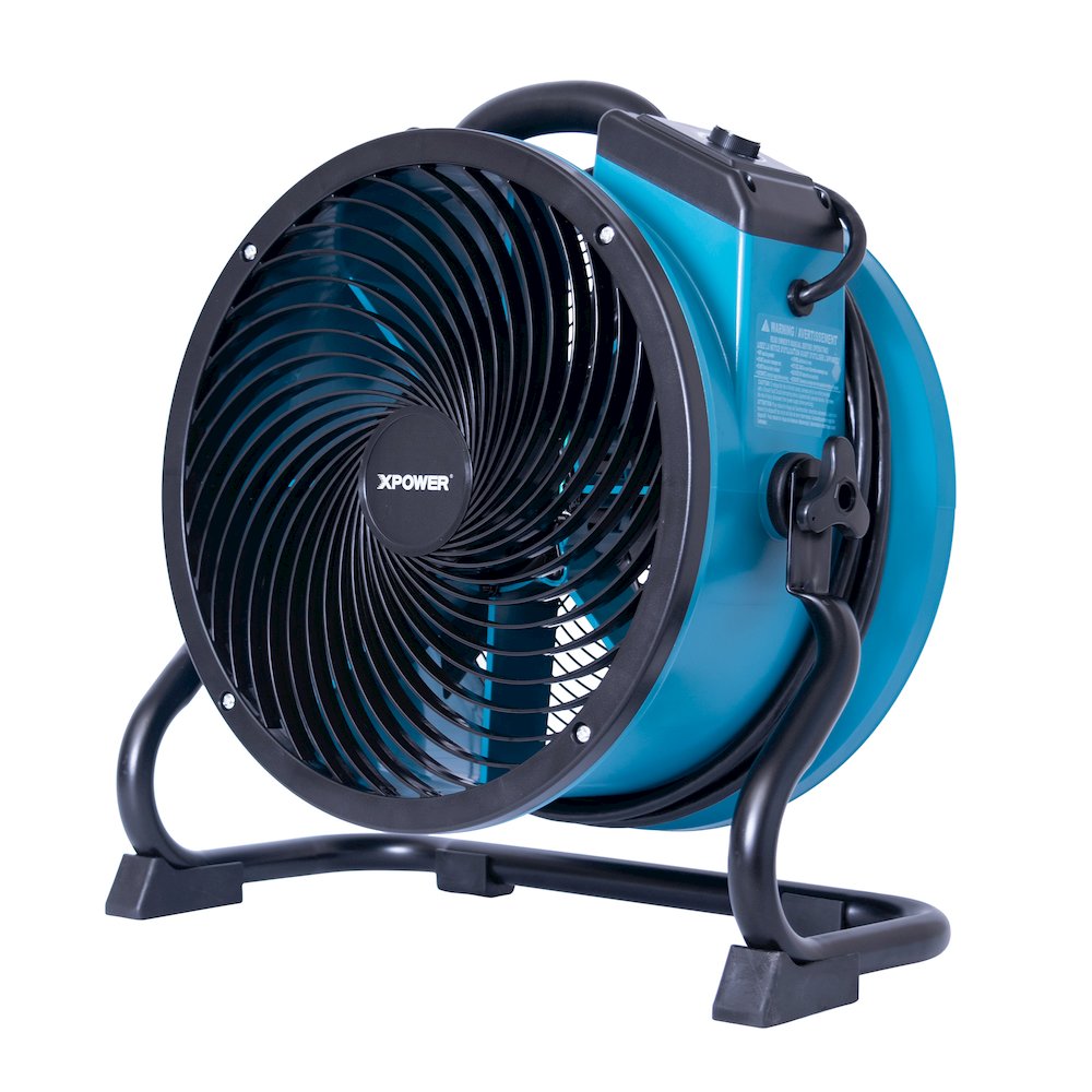 1/4 HP 2100 CFM Variable Speed Sealed Motor Ventilation Axial Air Mover - Blue. Picture 14