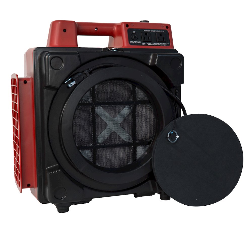 3 Stage Filtration HEPA Purifier System, Negative Air Machine - Red. Picture 5