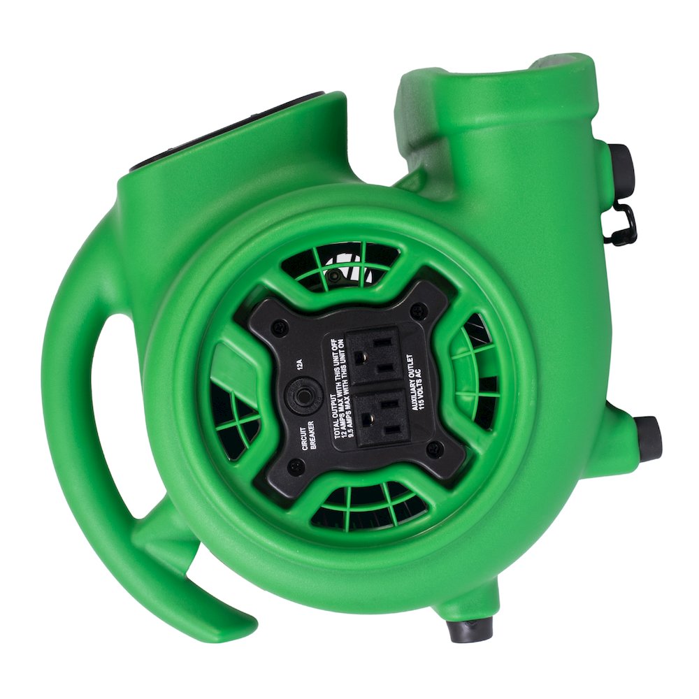 1/4 HP 925 CFM Multi-Purpose Mini Air Mover, Dryer, Blower and Timer - Green. Picture 2