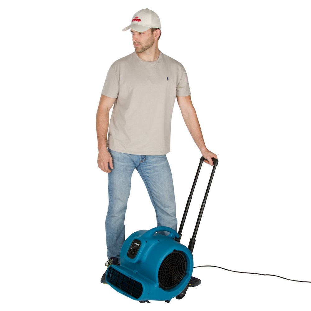 1 HP, Carpet Dryer, Floor Fan, Blower with Telescopic Handle and Wheels. Picture 8