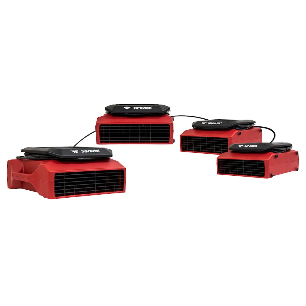 PL-700A 1/3 HP 1050 CFM 3 Speed Low Profile, Floor Fan, Carpet Dryer - Red. Picture 5