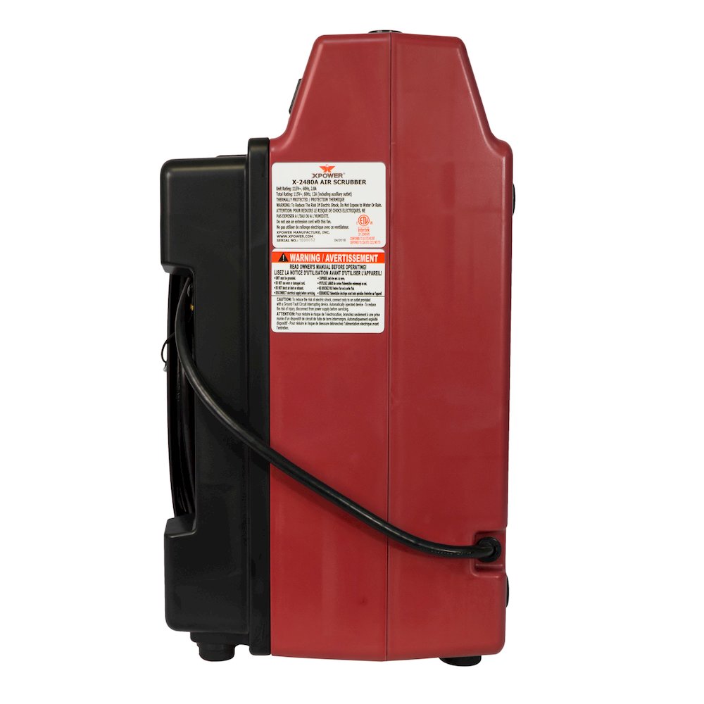 3 Stage Filtration HEPA Purifier System, Negative Air Machine - Red. Picture 1