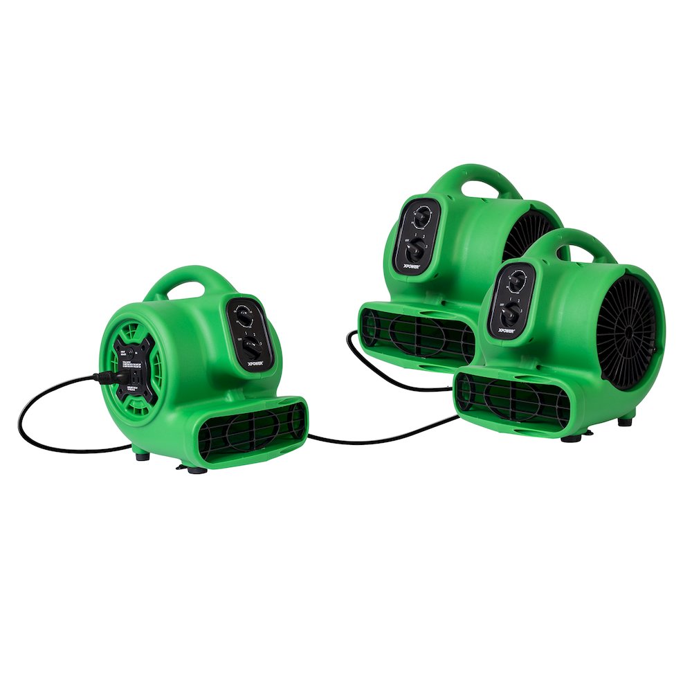 1/4 HP 925 CFM Multi-Purpose Mini Air Mover, Dryer, Blower and Timer - Green. Picture 6