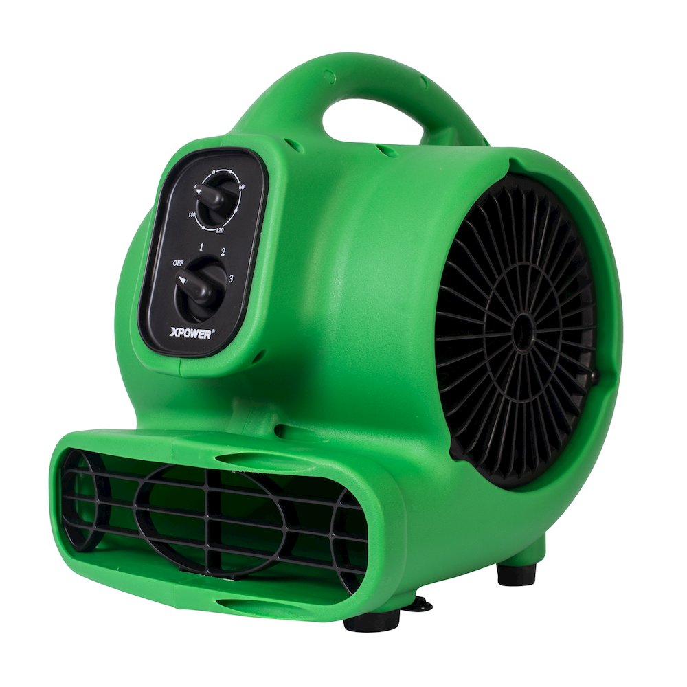 1/4 HP 925 CFM Multi-Purpose Mini Air Mover, Dryer, Blower and Timer - Green. Picture 10