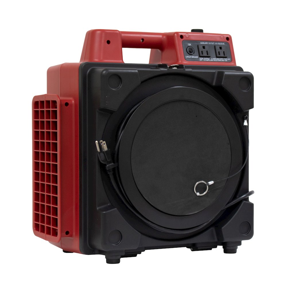 3 Stage Filtration HEPA Purifier System, Negative Air Machine - Red. Picture 8