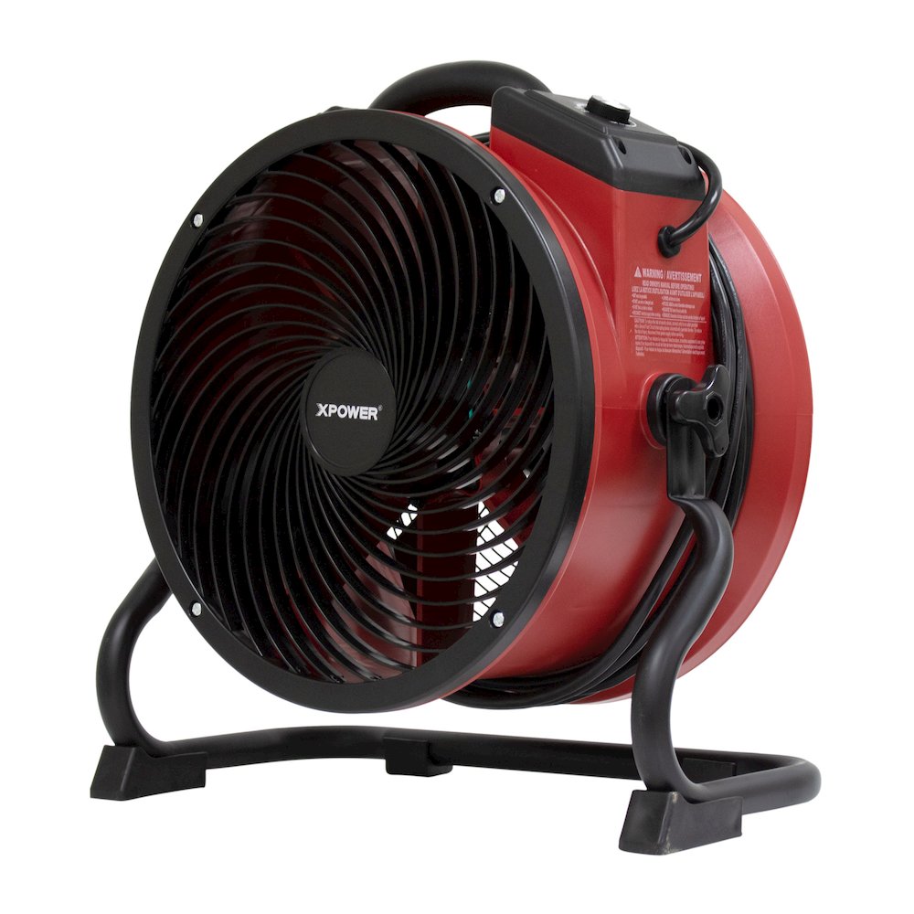 X-39AR 1/4 HP 2100 CFM Sealed Motor Ventilation Axial Air Mover Blower Fan - Red. Picture 9