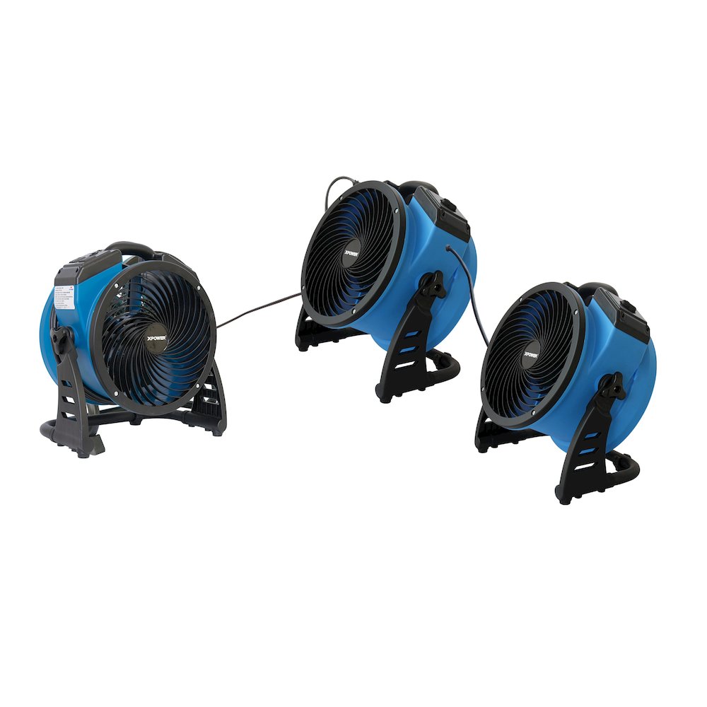 4 Speed 11" Ventilation Axial Air Mover, Blower, Fan with Built-in Power Outlets. Picture 5