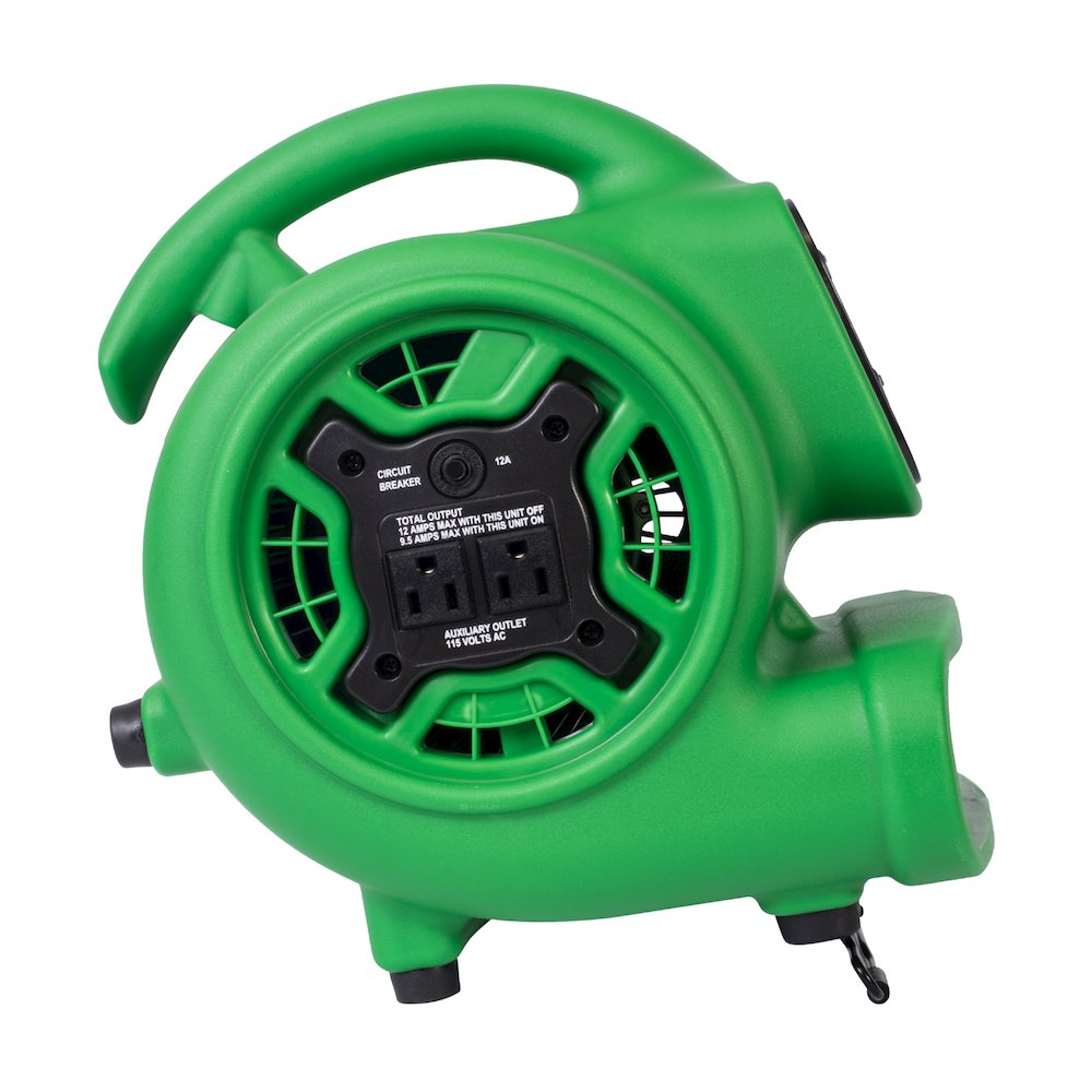 1/4 HP 925 CFM Multi-Purpose Mini Air Mover, Dryer, Blower and Timer - Green. Picture 3