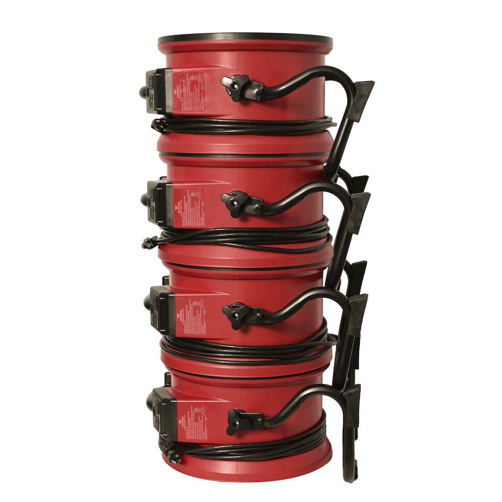 X-39AR 1/4 HP 2100 CFM Sealed Motor Ventilation Axial Air Mover Blower Fan - Red. Picture 1