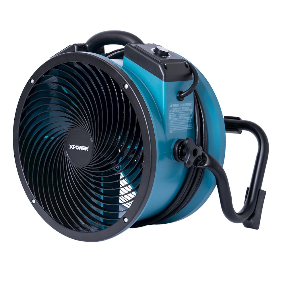1/4 HP 2100 CFM Variable Speed Sealed Motor Ventilation Axial Air Mover - Blue. Picture 15