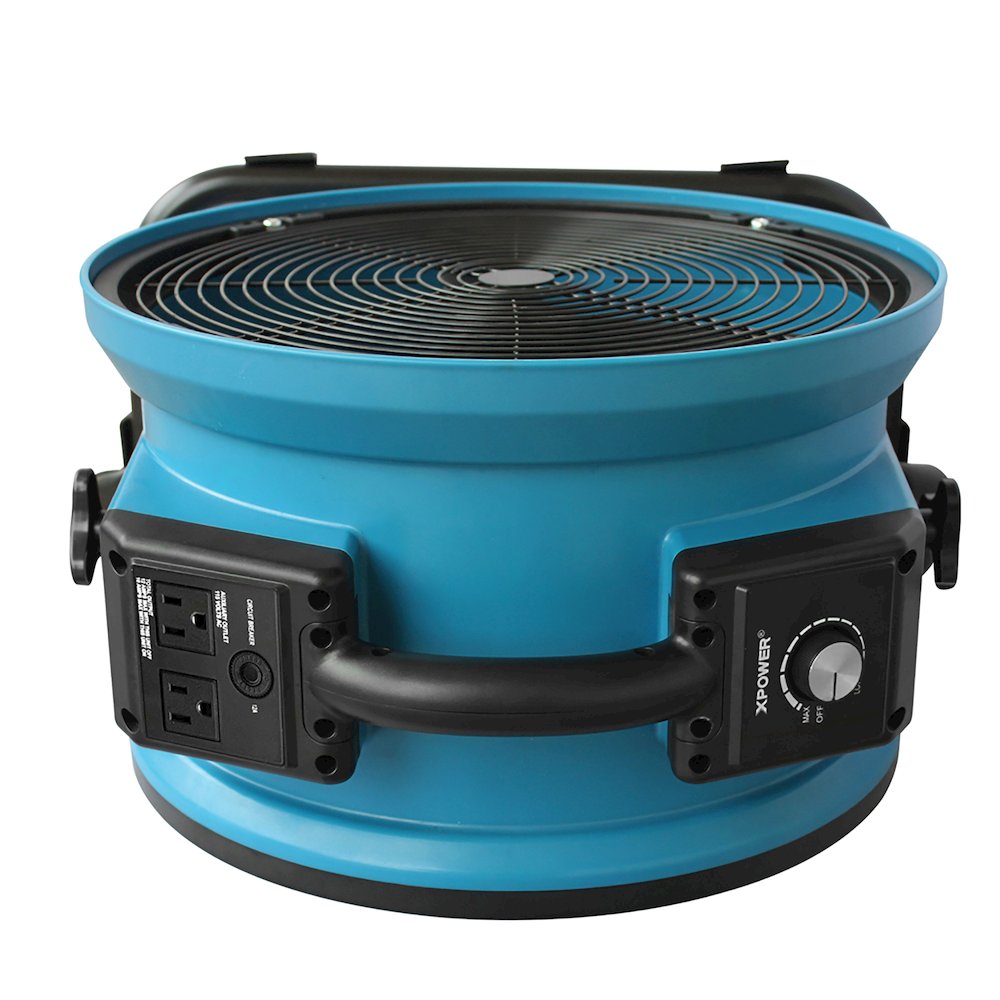 1/4 HP 2100 CFM Variable Speed Sealed Motor Ventilation Axial Air Mover - Blue. Picture 1