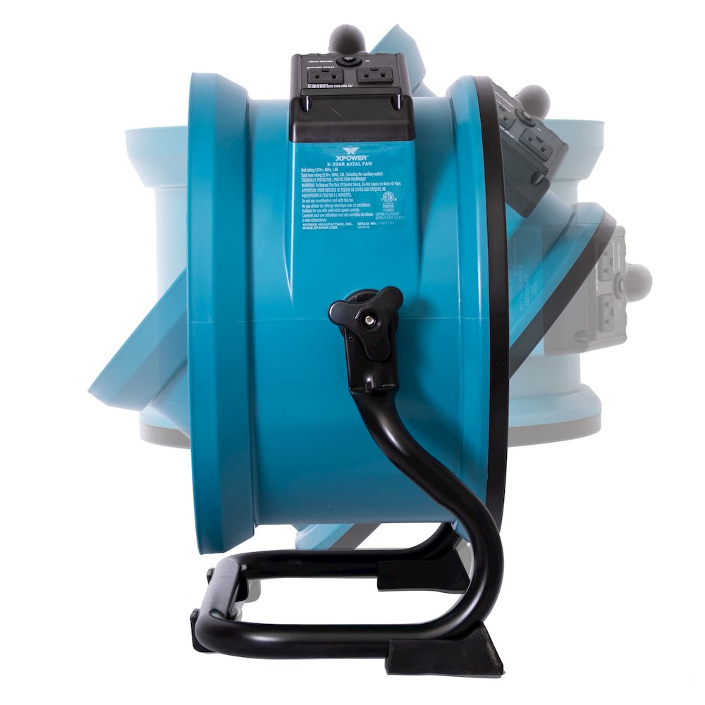 1/4 HP 2100 CFM Variable Speed Sealed Motor Ventilation Axial Air Mover - Blue. Picture 6