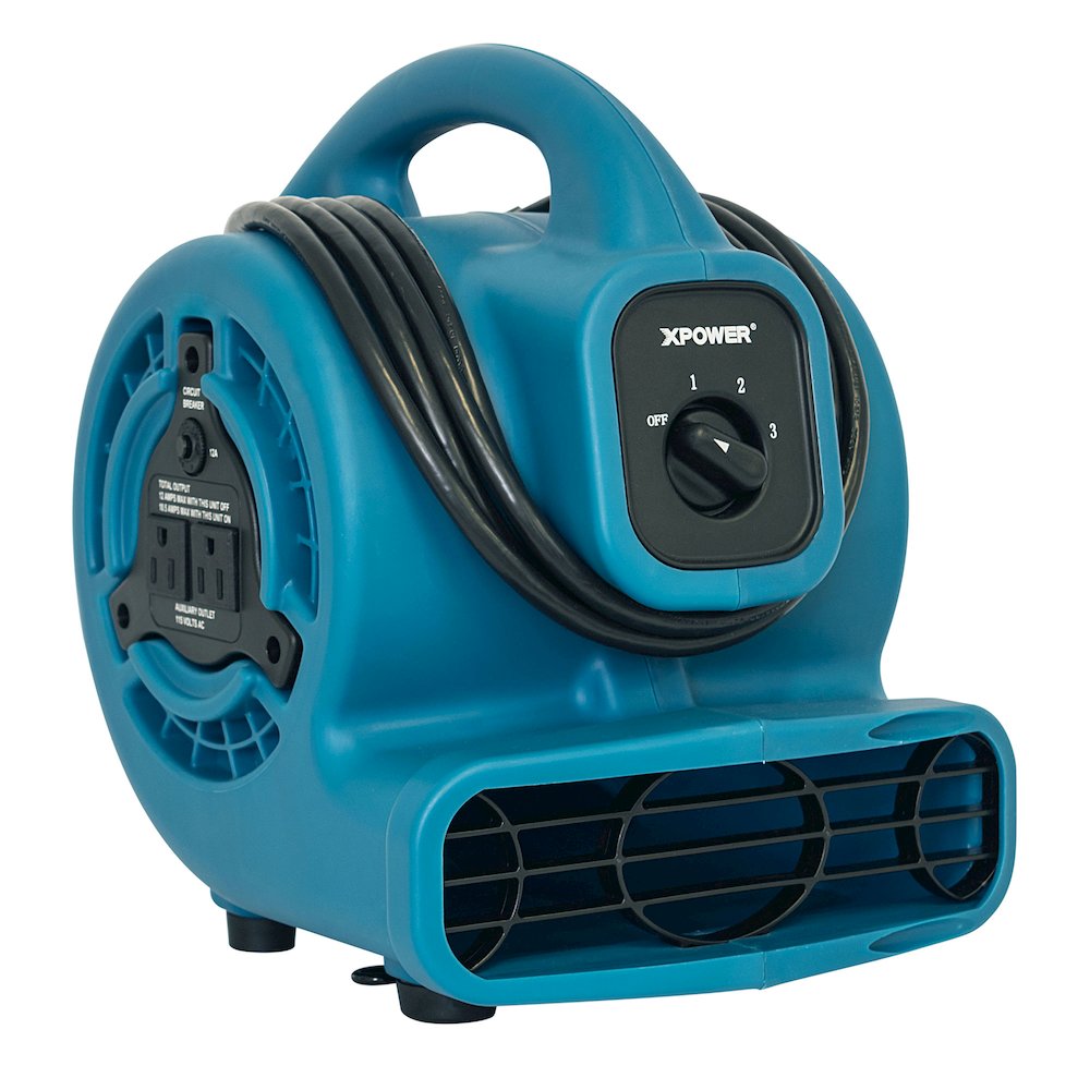 P-80A 600 CFM Multi-Purpose Mini Air Mover, Utility Fan, Dryer, Blower - Blue. Picture 21