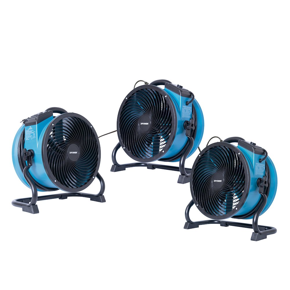 1/4 HP 2100 CFM Variable Speed Sealed Motor Ventilation Axial Air Mover - Blue. Picture 7