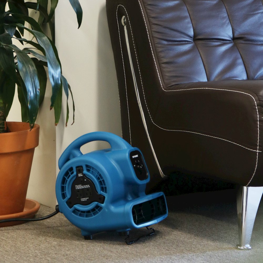 P-80A 600 CFM Multi-Purpose Mini Air Mover, Utility Fan, Dryer, Blower - Blue. Picture 15