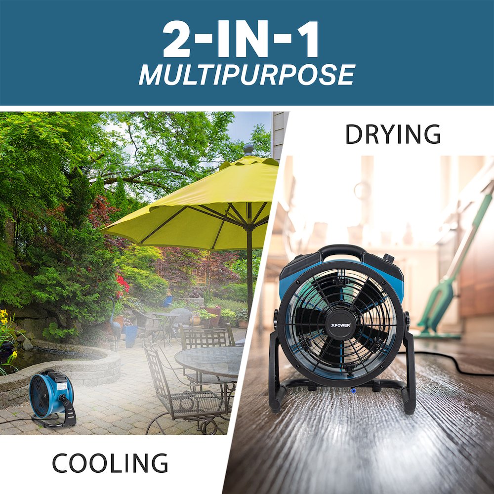 Battery Operated Variable Speed 11" Outdoor Misting Fan and Air Circulator. Picture 6