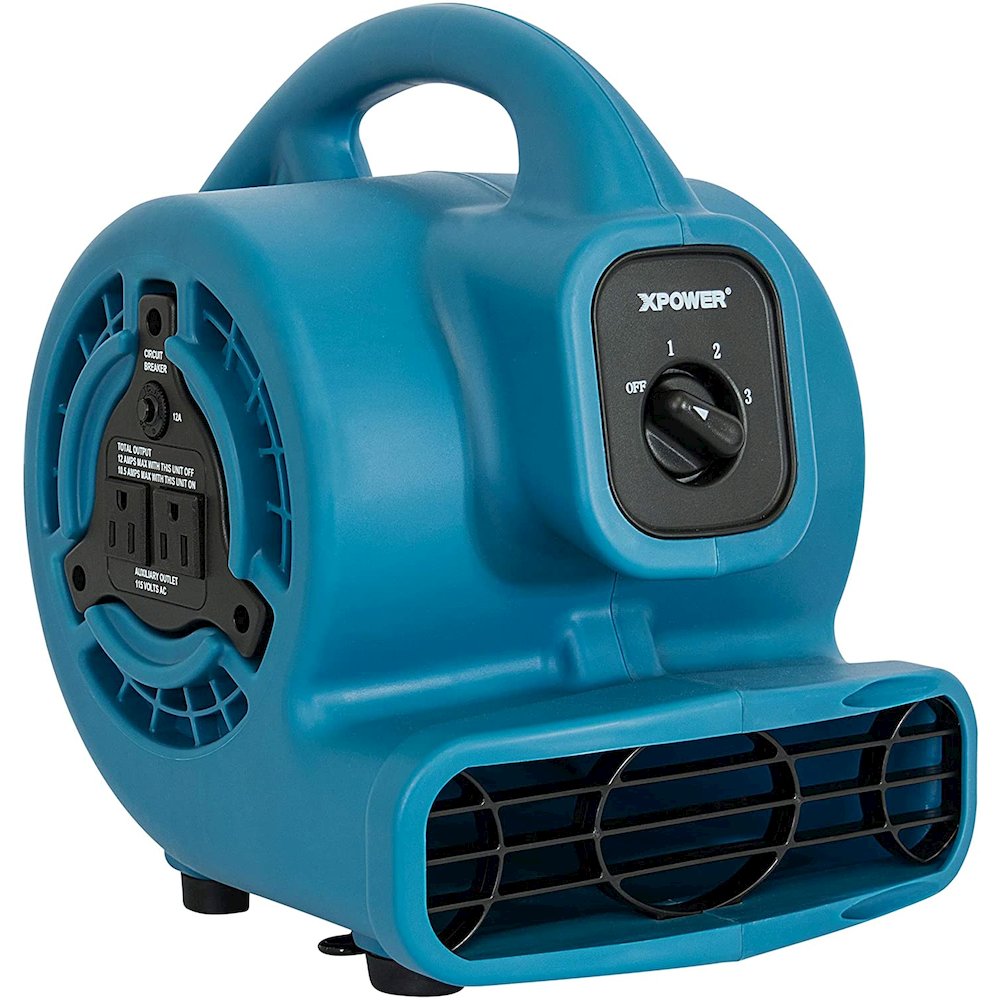 P-80A 600 CFM Multi-Purpose Mini Air Mover, Utility Fan, Dryer, Blower - Blue. Picture 1