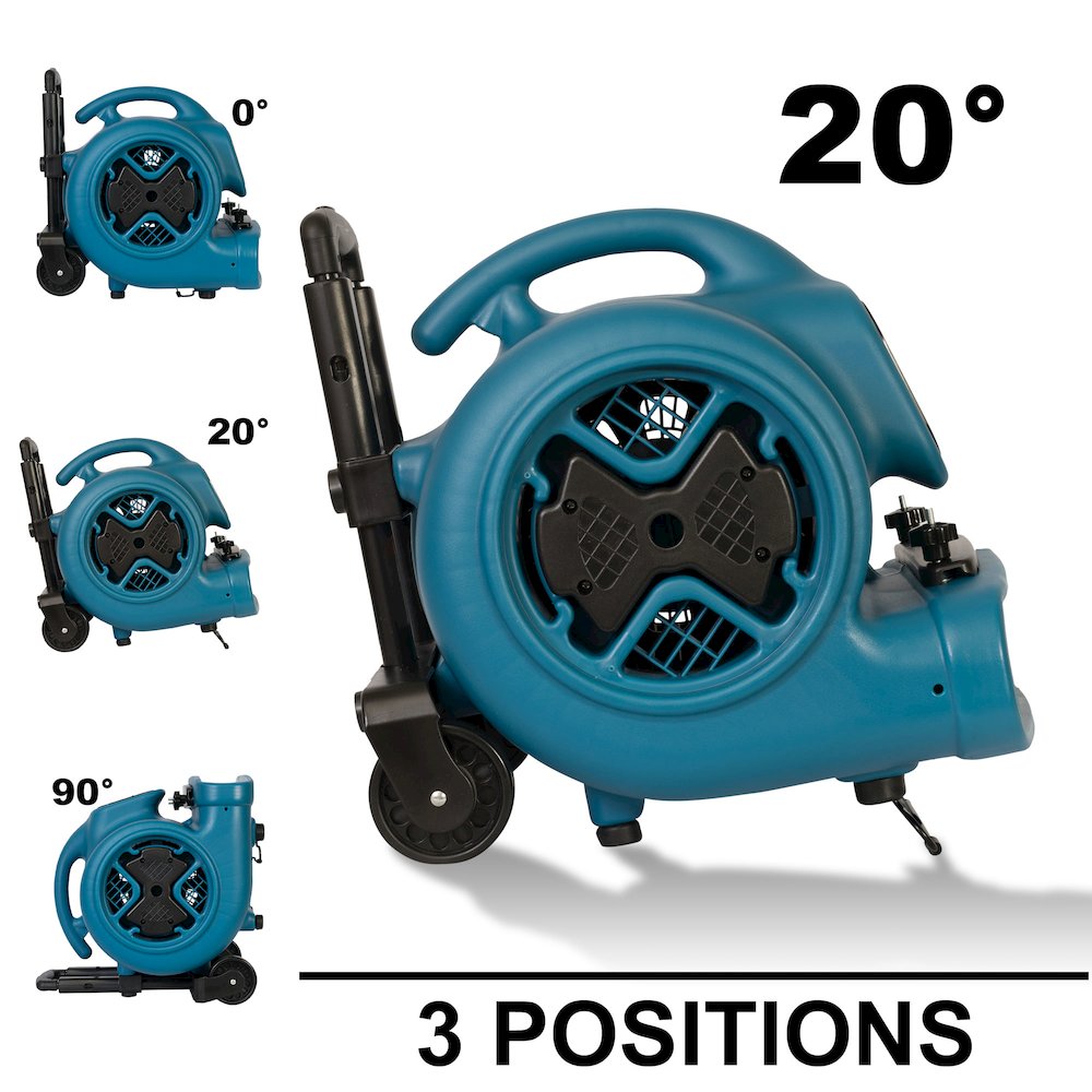 1/2 HP 2980 CFM, Dryer, Fan, Blower with Telescopic Handle, Wheels, Carpet Clamp. Picture 5