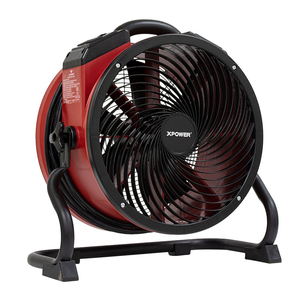 X-39AR 1/4 HP 2100 CFM Sealed Motor Ventilation Axial Air Mover Blower Fan - Red. Picture 2