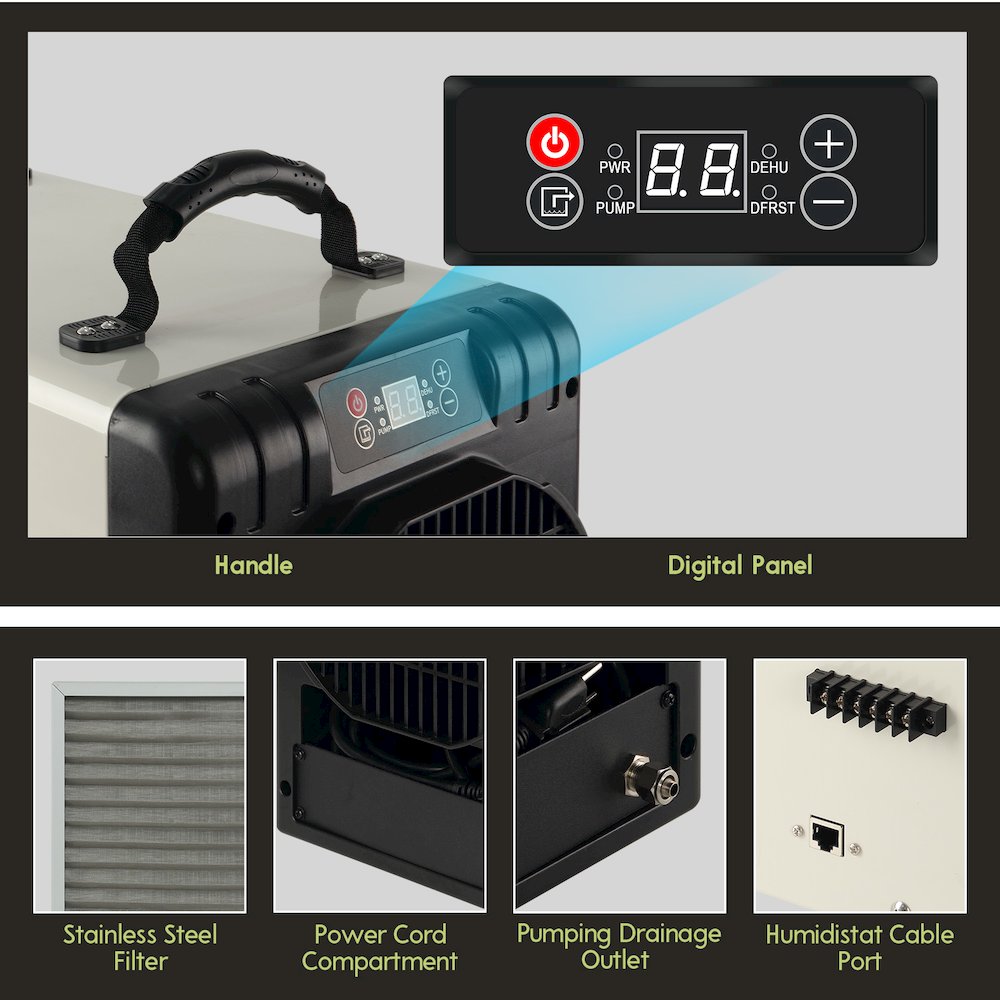 Commercial Grade Dehumidifier for Crawlspace, Basement, Attic, Garage. Picture 6
