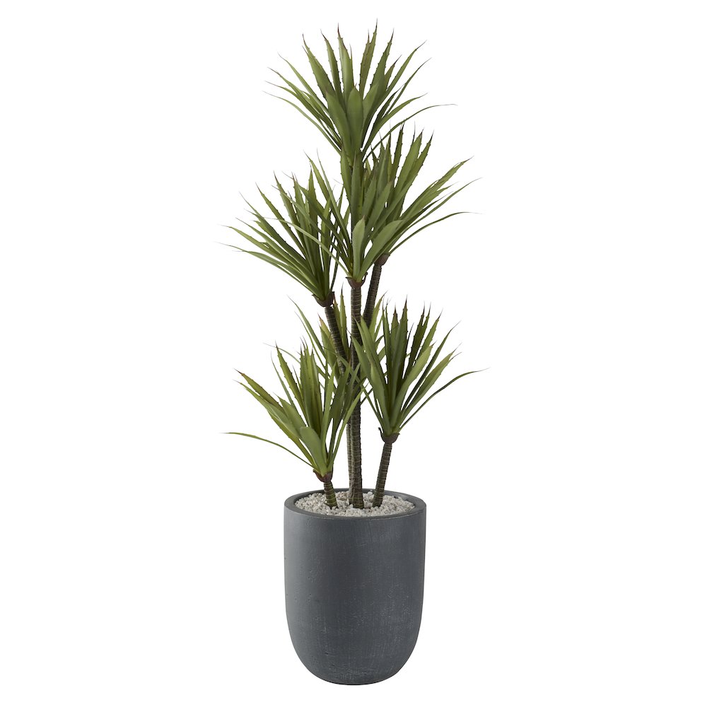 48" Yucca Tree in Small Round Grey Planter. Picture 1
