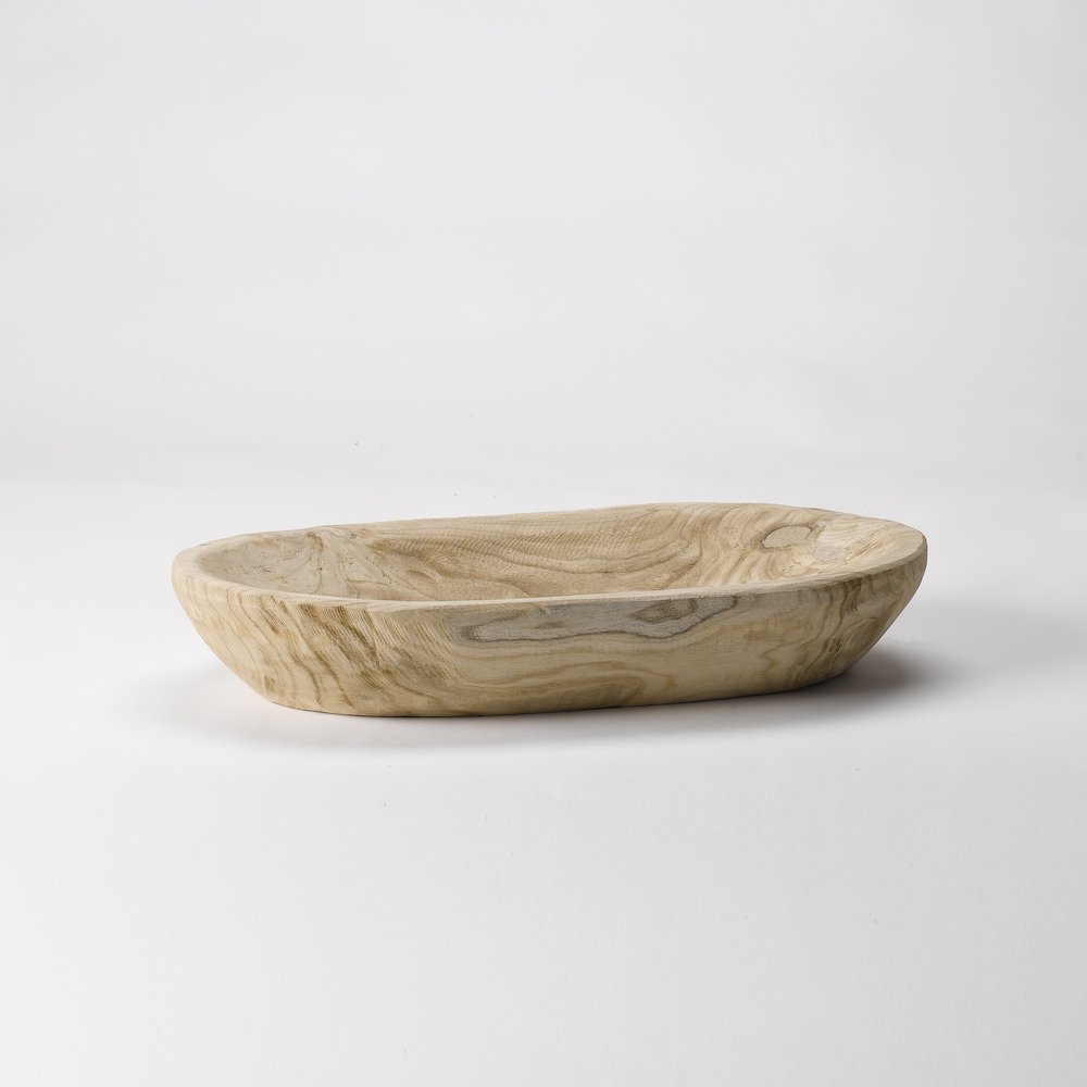 Oval Wooden Bowl. Picture 1
