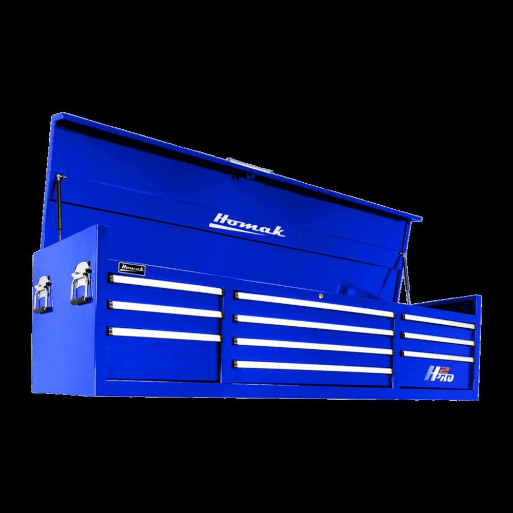 72" H2Pro Series 10 Drw Top Chest - Blue. Picture 1
