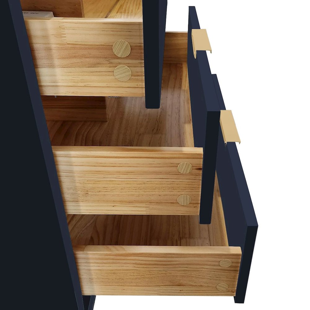 Divani 24'' Gloss Blue Vanity W/ Quartz Counter Top (Back Splash Free). Picture 5