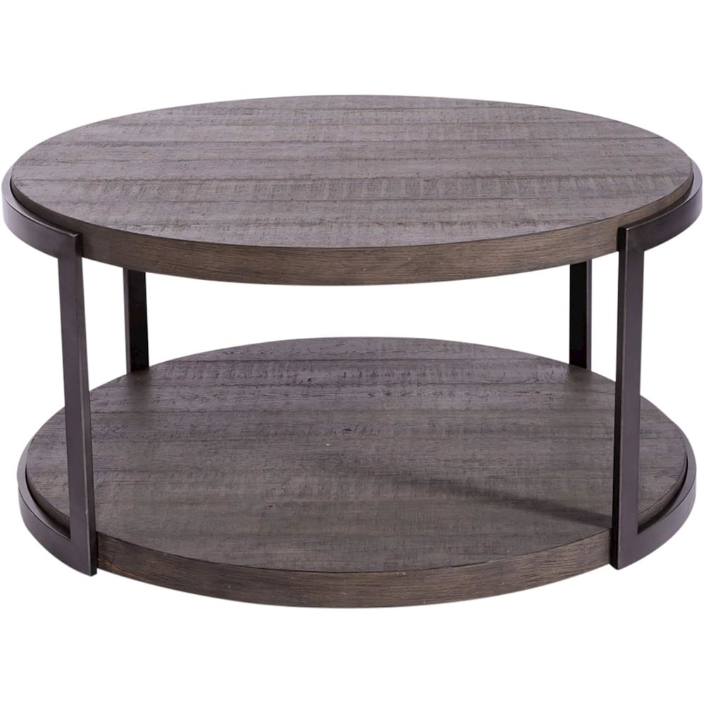 Modern View Round Cocktail Table in Gauntlet Gray. Picture 4