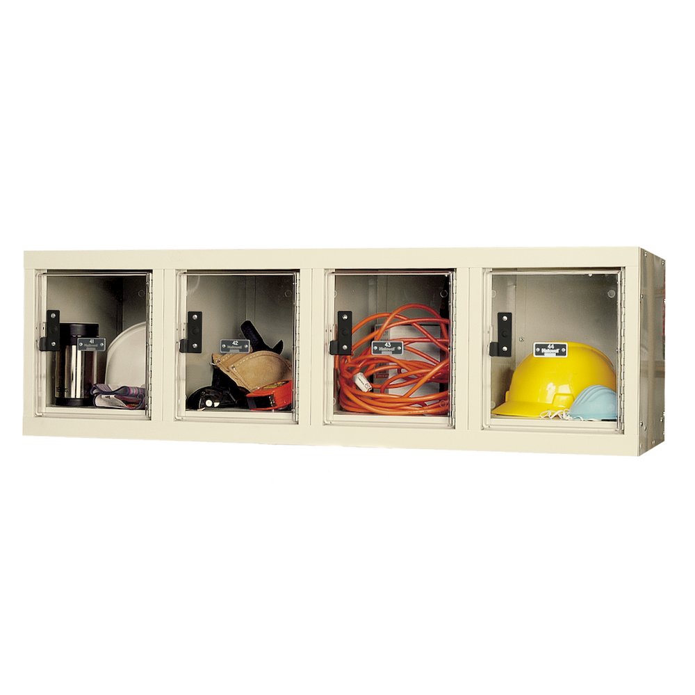 Hallowell Safety-View Plus Locker, 729 Tan, 4-Wide Wall Mount, , Assembled. Picture 1