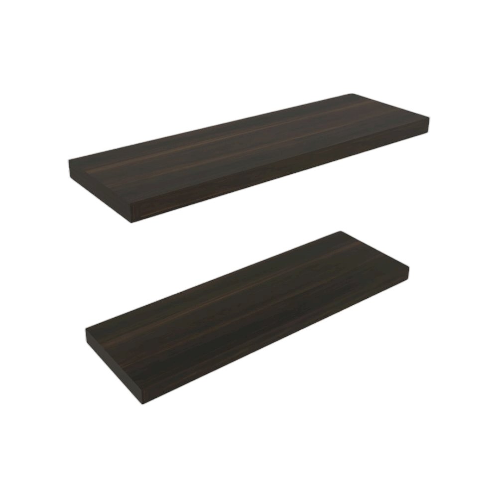 Ecco 31.5" Wide Floating Shelves Set Of 2, Shelves For Wall Decor, Dark Oak. Picture 1