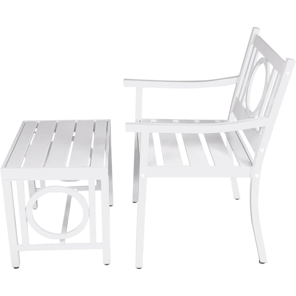 Grammercy Outdoor Chair and Side Table - White. Picture 1