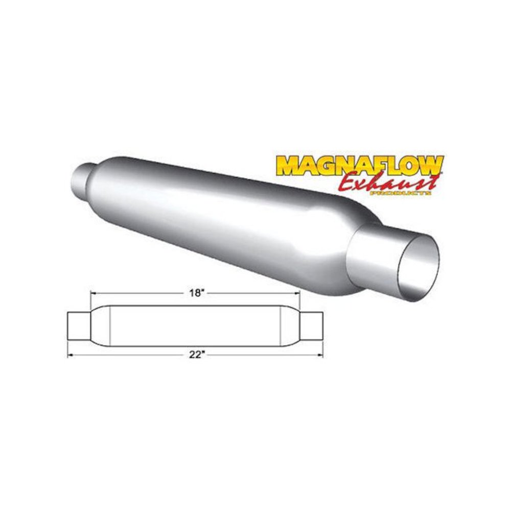 Glass Pack Muffler 2.25in Aluminized Small. Picture 1